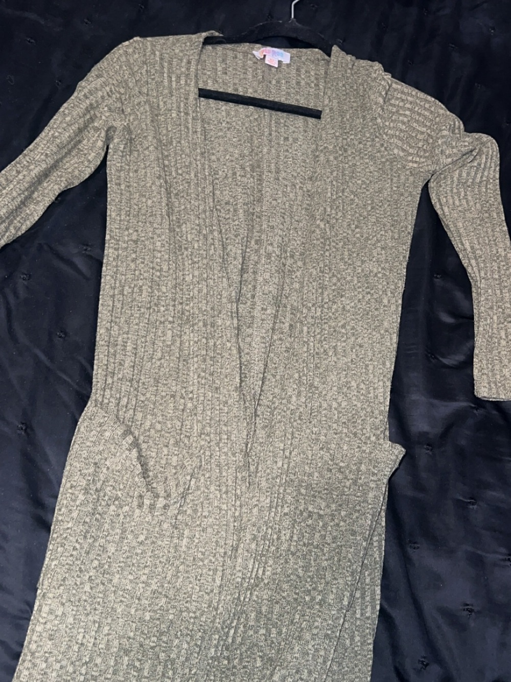 Women’s Long Ribbed Open-Front Cardigan Sweater - Olive - Picture 1 of 1